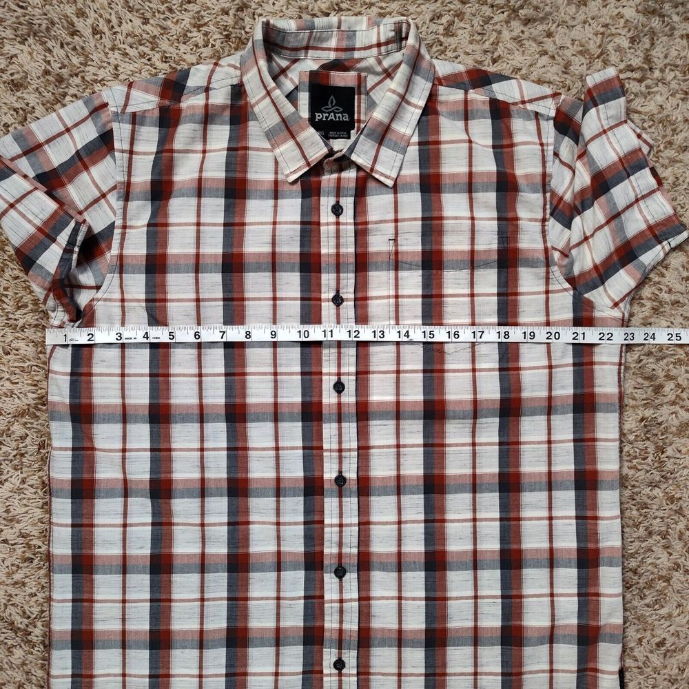 Prana Men‎ Sz L Plaid Short Sleeve Button Up Shirt - Picture 4 of 10